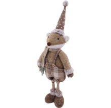 Figurină decorativă vulpe cu căciulă și eșarfă