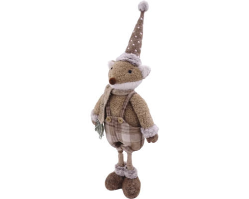 Figurină decorativă vulpe cu căciulă și eșarfă