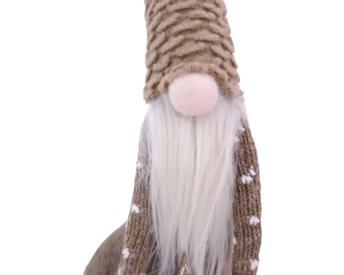 Gnom decorativ cu barba si caciula