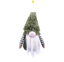 Spiriduș de Crăciun suspendat cu barbă și căciulă