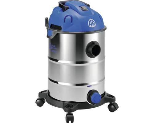 Aspirator umed & uscat Annovi Reverberi AR3170 1600W 30L, lungime furtun 2m Aspirator din oțel inoxidabil cu cap din plastic albastru și role