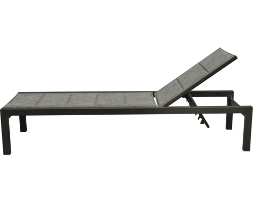 Șezlong de grădină reglabil din metal cu tapițerie textilă