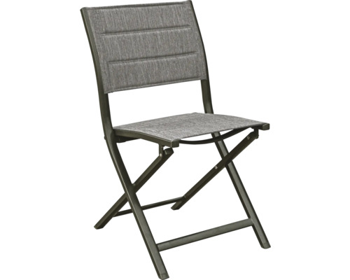 Scaun de grădină pliabil cu cadru metalic și tapițerie textilă