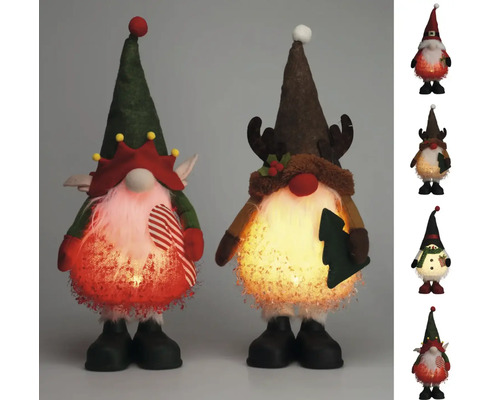 Gnomi decorativi de Crăciun cu iluminare