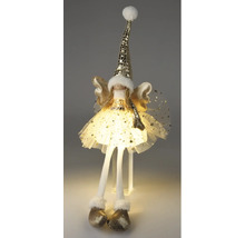 Figurină decorativă de Crăciun înger cu iluminare și accente aurii