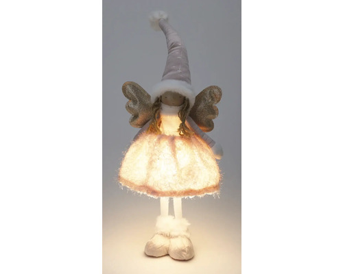 Înger decorativ cu rochie iluminată, ca decorațiune de Crăciun