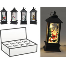 Felinar decorativ de Crăciun cu diferite motive și cutie de depozitare