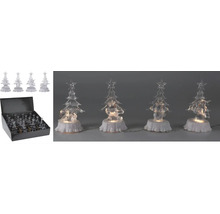 Ghirlandă luminoasă decorativă de Crăciun cu brazi și figurine transparente