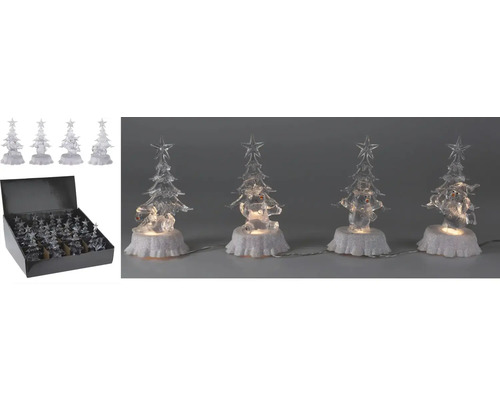 Ghirlandă luminoasă decorativă de Crăciun cu brazi și figurine transparente