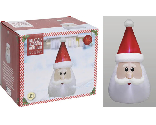 Decorațiune gonflabilă Moș Crăciun cu lumină pentru interior și exterior, 118 x 105 x 245 cm