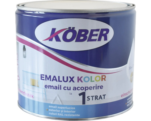 Email superlucios Emalux Kolor Köber gri antracit 2,5 l Vopsea emailată Köber Emalux Kolor pentru interior și exterior