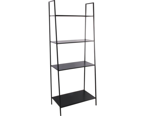 Raft scară metalic negru cu patru rafturi
