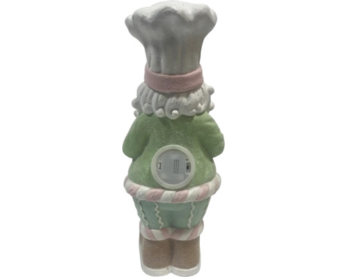 Vedere din spate a unei figurine de bucătar cu iluminare LED