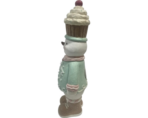 Figurină om de zăpadă cu pălărie brioșă ca decorație