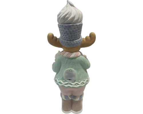 Figurină decorativă de elan în uniformă din spate