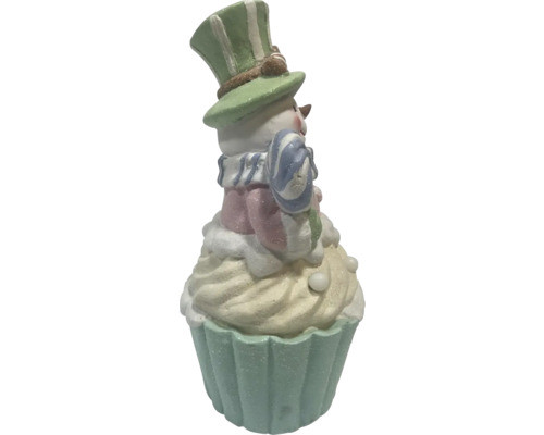 Figurină om de zăpadă pe brioșă pentru decor de Crăciun