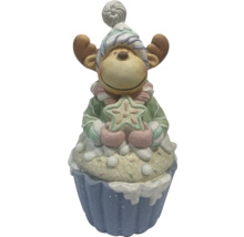 Figurină decorativă de elan în formă de brioșă cu stea