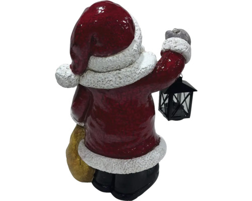 Figurină Moș Crăciun cu lanternă și sac în spate