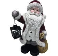 Figurină Moș Crăciun cu lanternă și sac