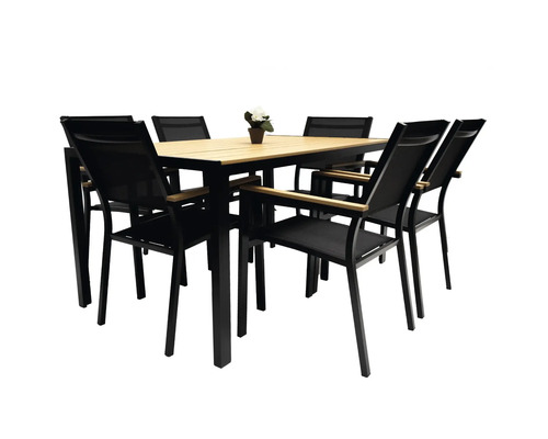 Masa de grădină cu șase scaune pentru exterior