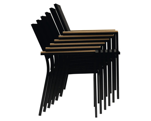 Stivă de scaune de grădină cu brațe