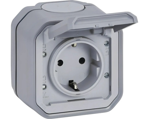 Priză cu contact de protecție cu capac rabatabil