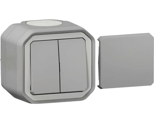 Întrerupător dublu pentru încăperi umede cu capac