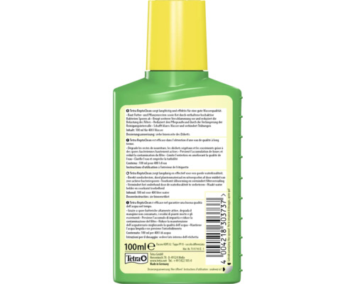 Tetra ReptoClean tratament de apă în sticlă verde cu capac galben
