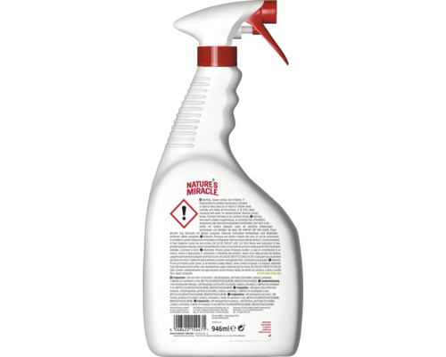 Nature''s Miracle Soluție de îndepărtare a petelor și mirosurilor pentru pisici, flacon pulverizator de 946 ml