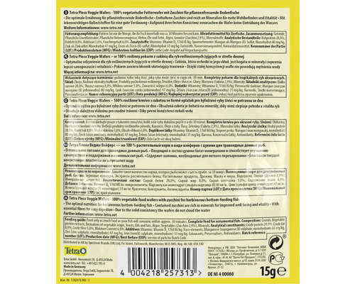 Tetra Pleco Veggie Wafers pentru pești de fund erbivori, 15 grame