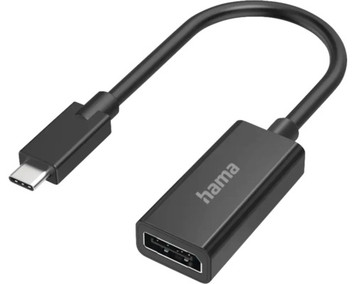 Adaptor audio/video DisplayPort -> USB-C Hama, Ultra-HD 4K, negru