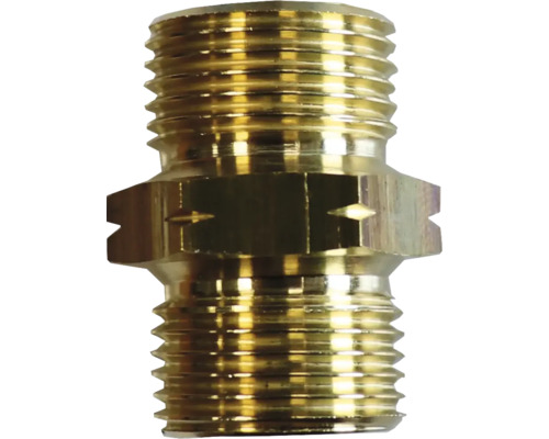 Racord dublu din alamă, cu filet