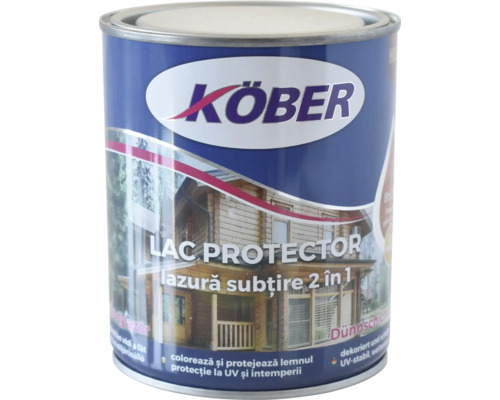 Lac protector Köber lazură subțire 2 în 1 gri 2,5 l Conservant lemn Köber Lac Protector, cutie