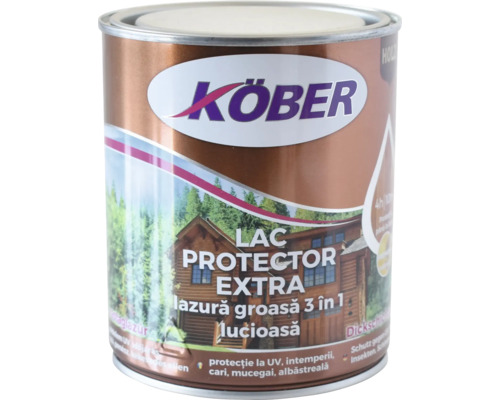 Lac protector extra Köber lazură groasă 3 în 1 gri 2,5 l Conservă Köber Lac Protector Extra