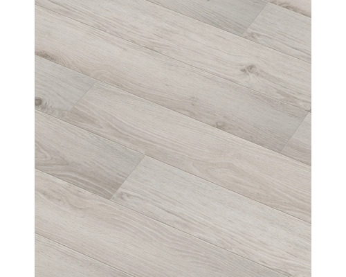 Pardoseală laminată, deschisă la culoare, cu aspect de lemn.