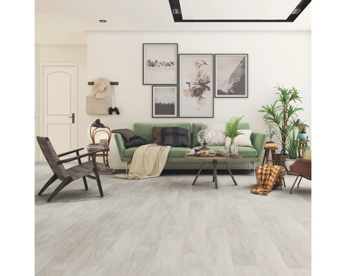 Cameră de zi cu canapea, măsuță de cafea și podea din lemn