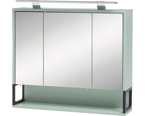 Dulap baie cu oglindă 700D Limone, 3 uși, 1 poliță, iluminare LED, PAL, 70x68 cm verde mentă Dulap baie cu oglindă 700D Limone, 3 uși, 1 poliță, iluminare LED, PAL, 70x68 cm verde mentă