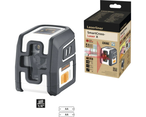 Laser cu linii încrucișate Laserliner SmartCross Laser X cu racord pentru trepied și ambalajul produsului