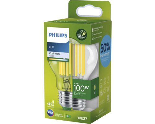 Bec LED Philips, soclu E27, alb rece, 4000K, în ambalaj