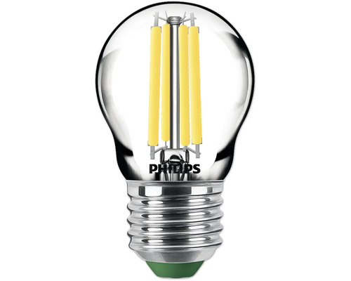 Bec LED Philips E27 2,3W 485 lumeni, glob clar P45, lumină | HORNBACH
