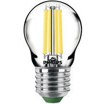 Bec LED Philips E27 2,3W 485 lumeni, glob clar P45, lumină neutră CRI80
