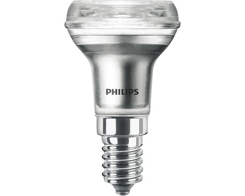 Bec LED Philips E14 1,8W 150 lumeni, reflector R39 clar, lumină caldă