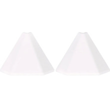 Două piramide albe din plastic