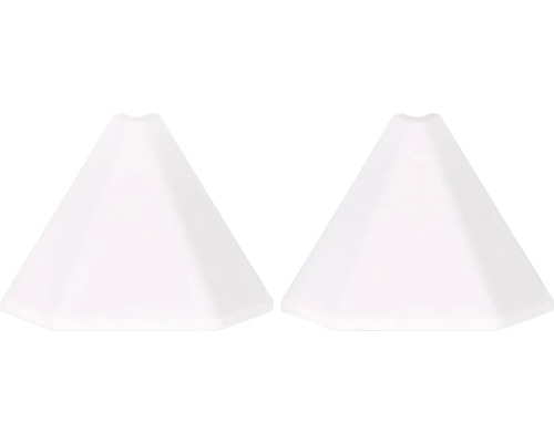 Colț exterior pentru plintă antistrop TE-MA argintiu 2 bucăți Două piramide albe din plastic