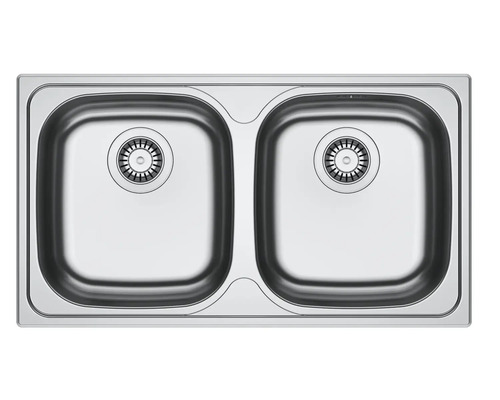 Chiuvetă bucătărie inox 2 cuve Franke 101.0712.336 78x43,5 cm fără picurător Chiuvetă din oțel inoxidabil cu două cuve