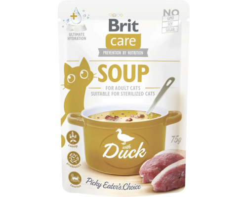 Hrană umedă pentru pisici Brit Care supă cu rață 75 g Brit Care Supă pentru pisici cu rață pentru pisici adulte