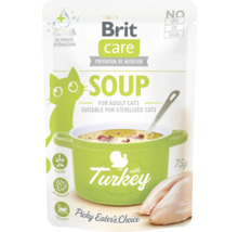 Brit Care supă pentru pisici cu curcan pentru pisici adulte sterilizate, 75 grame