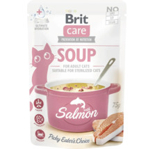 Supă Brit Care cu somon pentru pisici adulte sterilizate, 75 de grame
