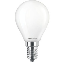 Bec LED Philips E14 4,3W 470 lumeni, glob mat P45, lumină caldă