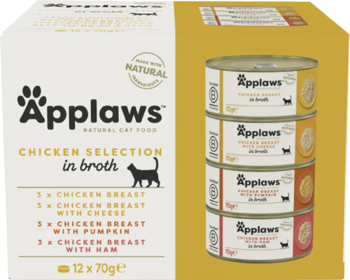 Hrană umedă pentru pisici Applaws Multipack Selecție pui 12x70 g